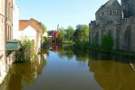 PICTURES/Ghent - The Gravensteen Castle or Castle of the Counts/t_Exterior - Canal.JPG